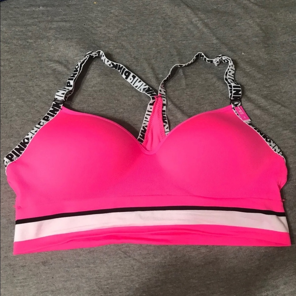 PINK wireless push up bra